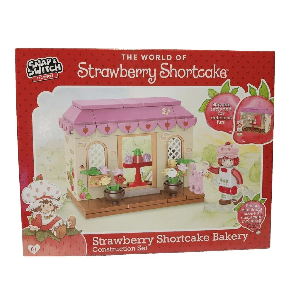 NEW Lot of 2 Strawberry Shortcake Bakery Fruit Stand Snap & Switch‎ Construction